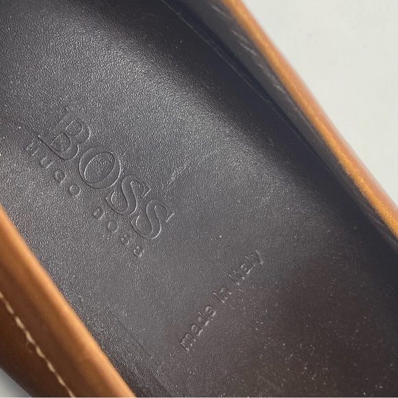 HUGO BOSS Penny Loafers Men\'s Brown Leather Dress Highline Slip On main image 4